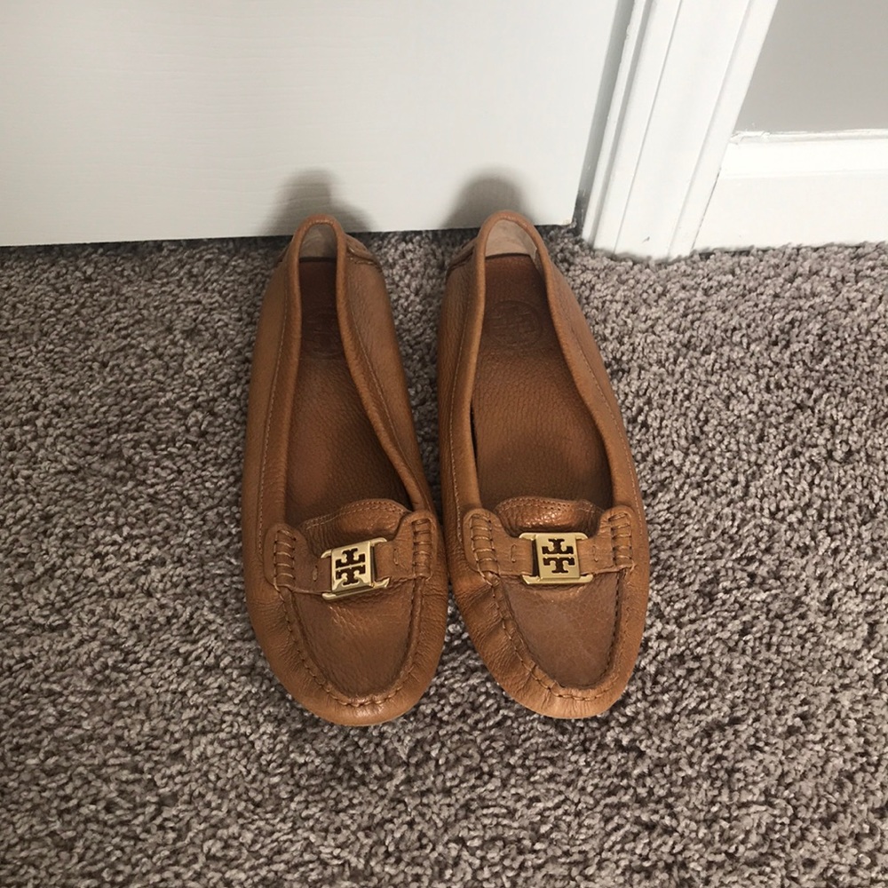 Tory Burch brown leather loafers